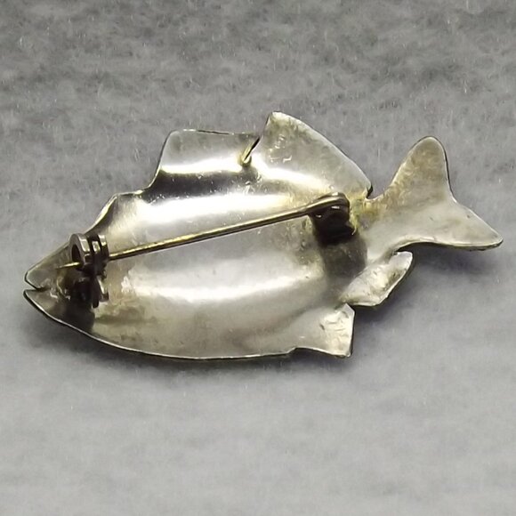 Triggerfish Enamel and Silver Brooch - Picture 2 of 4